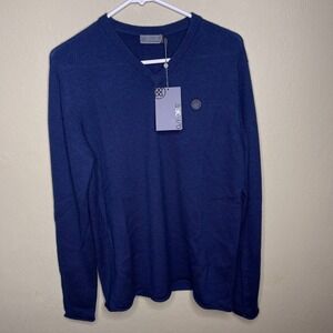 New Men's G/FORE 100% Cashmere V Neck Golf Sweater Size Small Blue Twilight